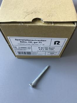 500 Stück Spanplattenschrauben Seko, CE, gal.Zn. 4,5 x 50 -T20 , CSK head, 89098.010.0045.050 (VPE: 500 Stück)